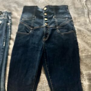 Guess high waist button up jeans